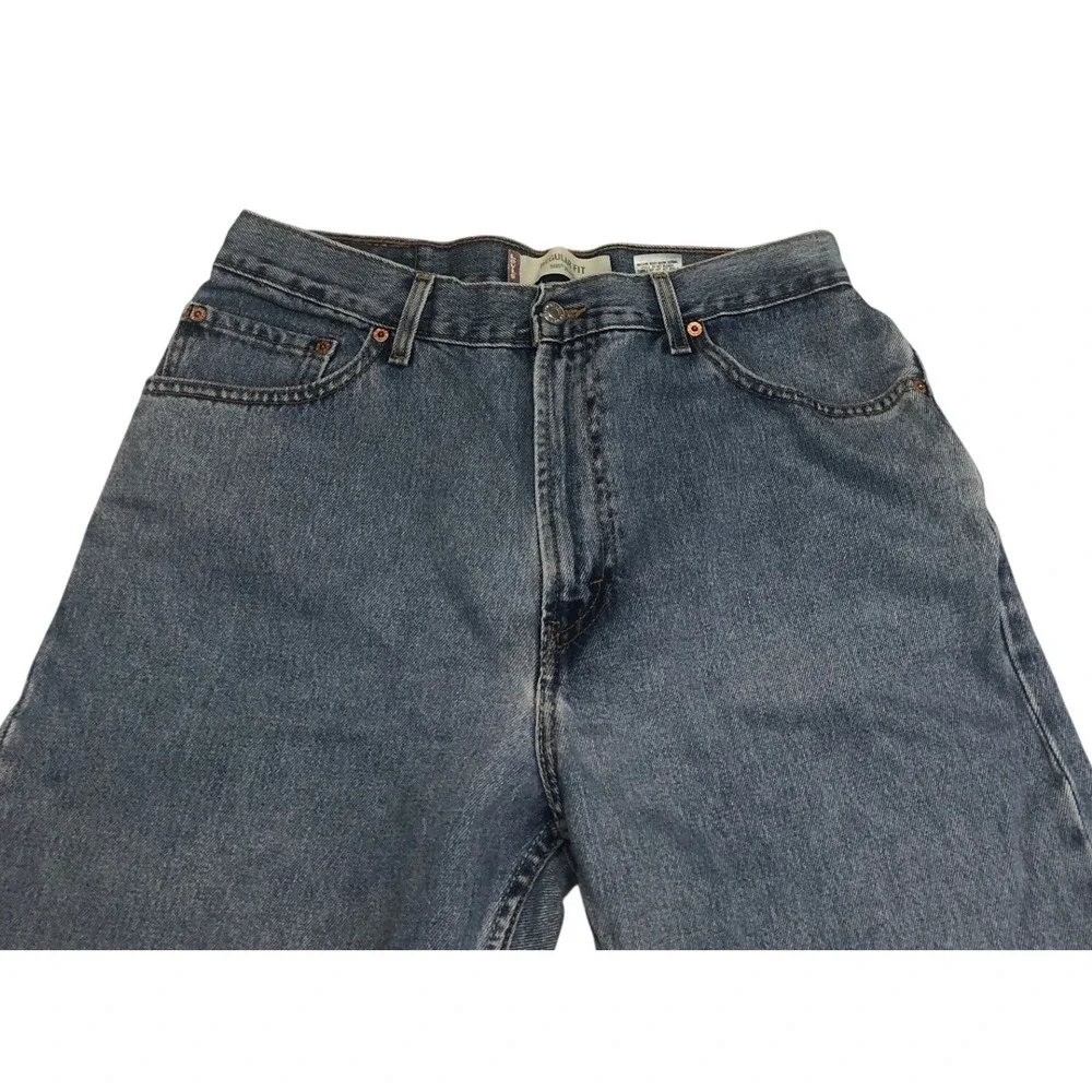 Levis 505 Regular Fit Mens Blue Jeans 36x30 Medium Wash Straight Leg Denim